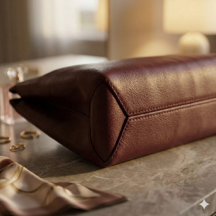 Luxury Burgundy Genuine Leather Clutch Bag Women's Evening Accessory | MAS Leather Garments - Image 6