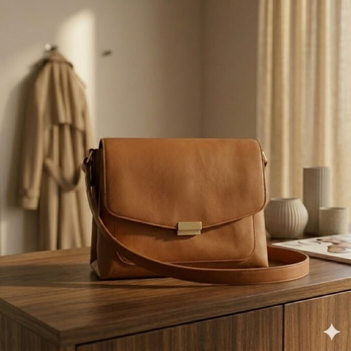 Handmade Genuine Leather Cross Body Bag Women's Accessory | MAS Leather Garments - Image 2
