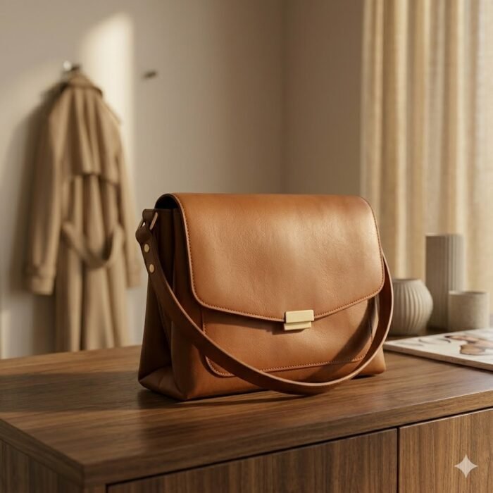 Handmade Genuine Leather Cross Body Bag Women's Accessory | MAS Leather Garments - Image 1