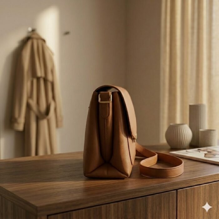 Handmade Genuine Leather Cross Body Bag Women's Accessory | MAS Leather Garments - Image 3