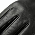 Handcrafted Black Genuine Leather Gloves Winter Accessory | MAS Leather Garments - Image 2