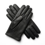 Handcrafted Black Genuine Leather Gloves Winter Accessory | MAS Leather Garments