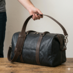Premium Black Textured Leather Gym Bag | MAS Leather Garments - Image 5