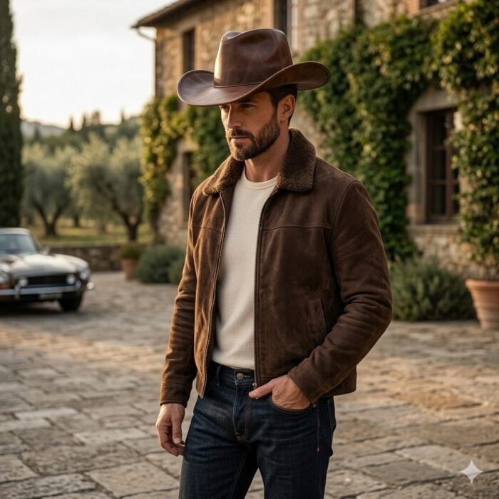 Handmade Refined Leather Hat Men's Fashion Accessory | MAS Leather Garments - Image 6