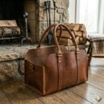 Premium Brown Genuine Leather Log Carriers Decorative Firewood Holder | MAS Leather Garments - Image 2