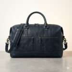 Premium Blue Genuine Leather Weekender Bag | MAS Leather Garments - Image 2