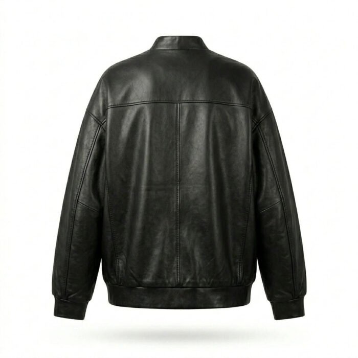 Ultimate Streetwear Relaxed Fit Black Leather Oversized Jacket for Women | MAS Leather Garments - Image 3