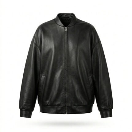 Ultimate Streetwear Relaxed Fit Black Leather Oversized Jacket for Women | MAS Leather Garments