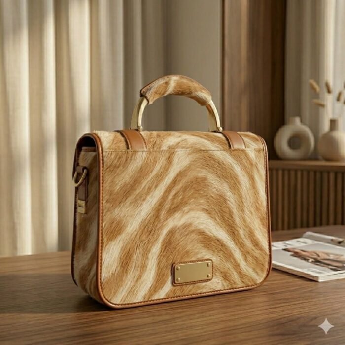 Handmade Genuine Leather Pony Hair On Bag Women's Accessory | MAS Leather Garments - Image 3