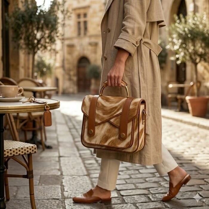 Handmade Genuine Leather Pony Hair On Bag Women's Accessory | MAS Leather Garments - Image 5