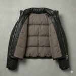 Winter Comfort Black Genuine Leather Puffer Jacket for Women | MAS Leather Garments - Image 3