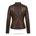 Tailored Mocha Brown Slim Fit Jacket for Women | MAS Leather Garments - Image 2