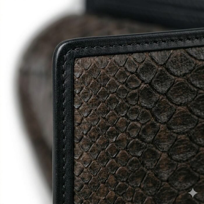 Luxury Black Snake Embossed Leather Wallet | MAS Leather Garments - Image 6