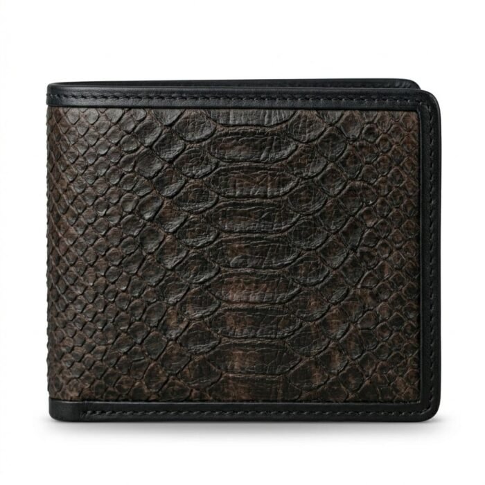 Luxury Black Snake Embossed Leather Wallet | MAS Leather Garments - Image 7