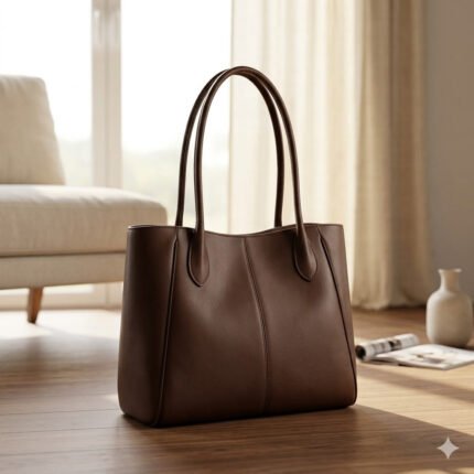 Premium Brown Genuine Leather Tote Bag Women's Everyday Carry | MAS Leather Garments