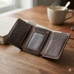 Premium Brown Distressed Genuine Leather Trifold Wallet | MAS Leather Garments - Image 4