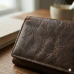 Premium Brown Distressed Genuine Leather Trifold Wallet | MAS Leather Garments - Image 2