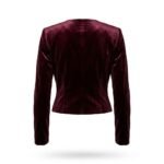 Iconic Luxury Burgundy Bomber Velvet Jacket for Women | MAS Leather Garments - Image 3