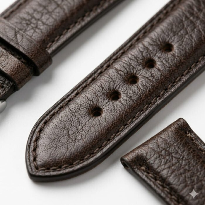 Handcrafted Brown Genuine Leather Watch Strap Essential Accessory | MAS Leather Garments - Image 4