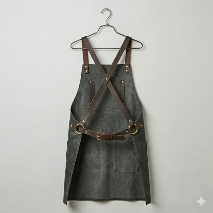 Luxury Handcrafted Genuine Leather Welding Apron Men's Workwear | MAS Leather Garments - Image 2