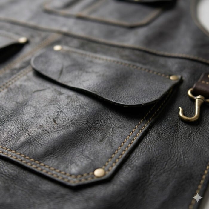 Luxury Handcrafted Genuine Leather Welding Apron Men's Workwear | MAS Leather Garments - Image 5