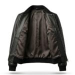 Premium Black Genuine Leather Women's Bomber Jacket | MAS Leather Garments - Image 2