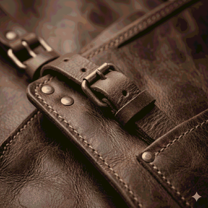 Luxury Brown Genuine Leather Woodworker Apron Men's Workwear | MAS Leather Garments - Image 5