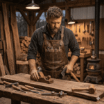 Luxury Brown Genuine Leather Woodworker Apron Men's Workwear | MAS Leather Garments - Image 4