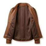 Timeless Cognac Brown Genuine Leather Zip Up Jacket for Women | MAS Leather Garments - Image 2