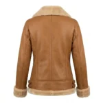 Crafted Women's Brown Embroidery Leather Jacket MAS Leather Garments Back View