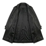 Executive Women's Black Trench Leather Coat MAS Leather Garments Inner View