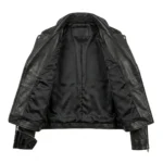 Heritage Inspired Women's Black Leather Custom Jackets MAS Leather Garments Inner View