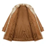 Masterpiece Women's Tan Leather Fur Coat MAS Leather Garments Inner View
