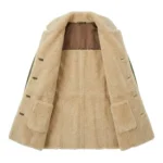 Statement Piece Women's Olive Green Leather Shearling Coats MAS Leather Garments Inner View