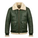 Superior Men's Green Leather Aviator Jacket MAS Leather Garments