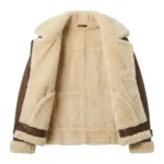 Superior Women's Brown Fur Leather Jackets MAS Leather Garments Inner View
